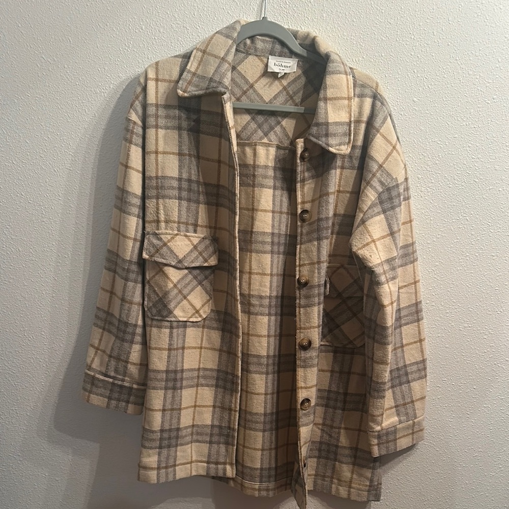 Neutral Plaid Shacket